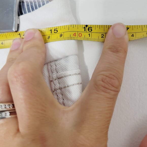 Gap Jeans Women's White Cotton Blend Low Rise Cropped Slim Fit Jeans Size 6 - Picture 13 of 14